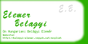 elemer belagyi business card