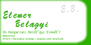 elemer belagyi business card